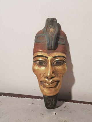 Rare Antique Ancient Egyptian Pharaoh Akhenaten Mask Worship 1god Sun1353–1336bc