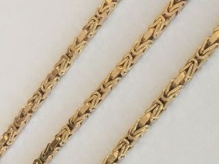 14k Yellow Gold Byzantine Box Chain 30 Inch Italy Vintage 15.  5g Well Made