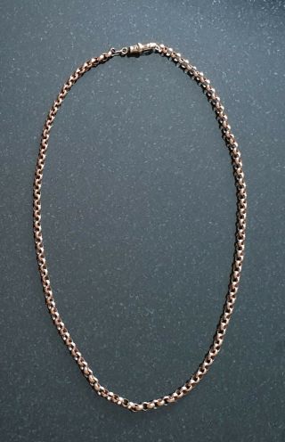 Vintage 375 9ct Rose Gold Belcher Chain Necklace 19 " (48cm) Long 18g Weight