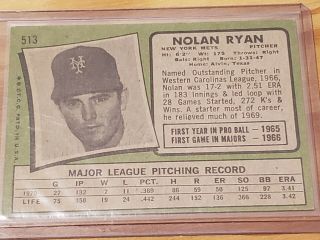 1971 Topps 513 Vintage Nolan Ryan Card (NM) 7