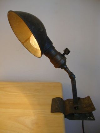 Antique Farberware Adjusto - Lite All Brass Clip/clamp Portable Lamp.