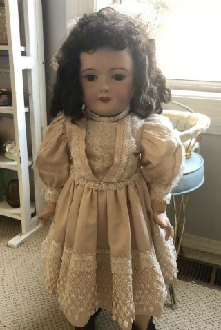 Huge Antique Doll Tete Jumeau - Repaired