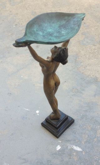 Statue Figurine Vintage Art Deco Nude Girl Bronze Woman