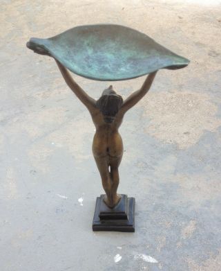 Statue Figurine Vintage Art Deco Nude Girl Bronze Woman 6