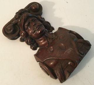 ANTIQUE CARVED WOOD FRAGMENT European 8” by 5” 3