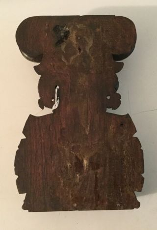 ANTIQUE CARVED WOOD FRAGMENT European 8” by 5” 5