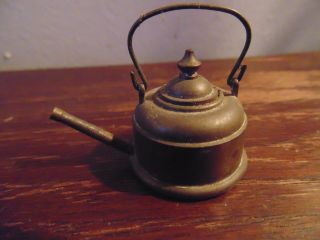ANTIQUES DOLLHOUSE BRASS WATER KETTLE EARLY 20TH 3