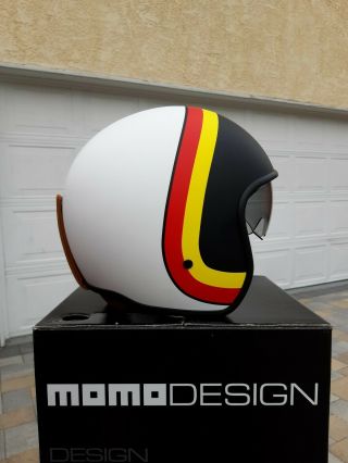 Momo Zero Vintage Jet Helmet (white) - Size M