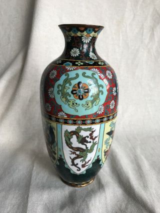 Collectable Antique Chinese Cloisonne Dragon Vase 25cm Tall