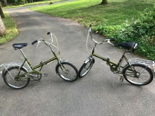 Twin set of Vintage The Raleigh Twenty Folding Bicycles,  Nottingham England 2