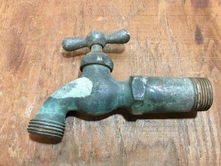 Antique Vintage Brass Garden Hose Water Spigot Faucet Knob Steampunk (1)