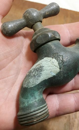 Antique Vintage Brass Garden Hose Water Spigot Faucet Knob Steampunk (1) 4