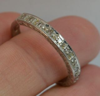 Vintage 18ct White Gold and Diamond Half Eternity Stack Ring f0376 11