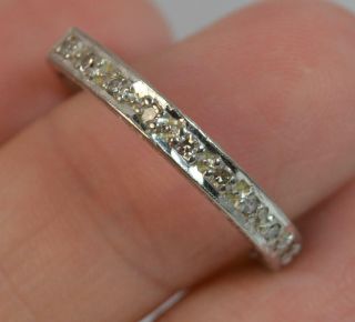 Vintage 18ct White Gold and Diamond Half Eternity Stack Ring f0376 2