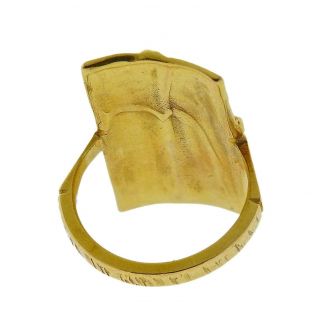 Designer Signed Italian 18k Gold Ring 3