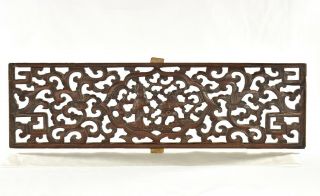 Antique Chinese Red Two Side Carved Wooden Panel,  19th C