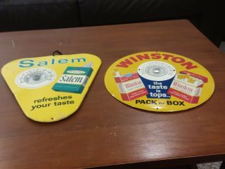 Vintage Winston And Salem Cigarette Advertising Thermometers Two (2)