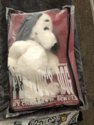 Vintage Peanuts Snoopy Plush Determined Productions In Bag Rare Rare