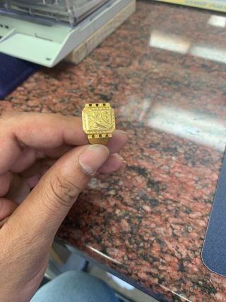 Antique Vintage Sapphire 22k Gold Ring Natural Gemstone Stamped 22kt Gift Weddin