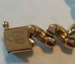 Vintage 14k Turkey yellow gold Diamond Hallmark 7 Inch 7mm Wide San Marco bracel 7