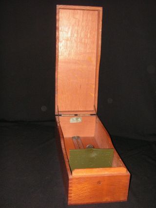 Vintage Globe Wernicke Solid Oak Wood Card 14 " File Box Recipes 7314 - C