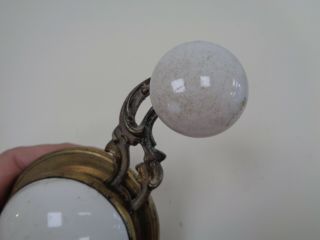 Antique/Victorian Servants Bell Pull Ceramic & Brass Doorbell 2