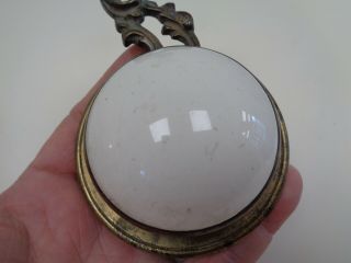 Antique/Victorian Servants Bell Pull Ceramic & Brass Doorbell 3