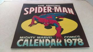 Vintage 1978 The Spider - Man Mighty Marvel Comics Calendar