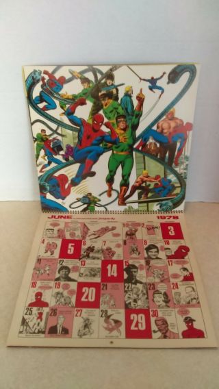 Vintage 1978 The Spider - Man Mighty Marvel Comics Calendar 8