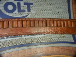 Vintage V.  L.  & A.  double loop holster w/ cartridge belt,  Colt saa,  44C,  TOOLED 6