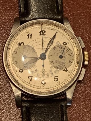 Rare Vintage Girard Perregaux Chronograph Pilots Wristwatch 2