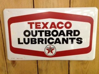 Nos Vintage 1966 Texaco Outboard Lubricants Metal Sign