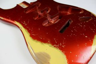 MJT Official Custom Vintage Age Nitro Guitar Body Mark Jenny VTS Candy Apple Red 12