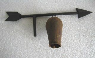 Old Iron Large Cow Bell Weather Vane.  Sound