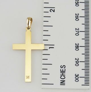 Vintage 14K Yellow Gold Beveled Edge Religious Catholic Cross Necklace Pendant 4