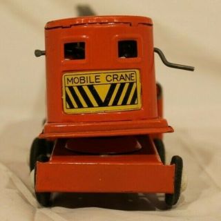 Vintage 1950s Marx Toys,  Tin Litho Orange Crane,  Friction Toy,  Rare & Collectibl 2