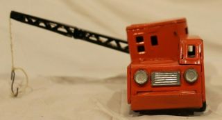 Vintage 1950s Marx Toys,  Tin Litho Orange Crane,  Friction Toy,  Rare & Collectibl 4