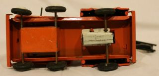Vintage 1950s Marx Toys,  Tin Litho Orange Crane,  Friction Toy,  Rare & Collectibl 6