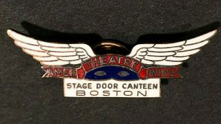 American Theatre Wing Service Pin Wwii Stage Door Canteen Boston Actor Uso Movie