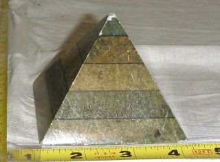 Antique Specimen Marble Pyramid Paperweight [3 1/8 " L X 3 1/8 " W X 2 5/8 " High]