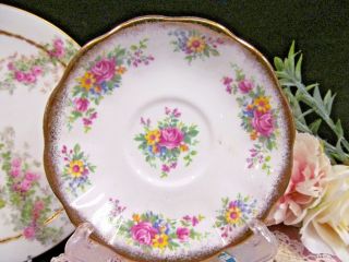 ROYAL ALBERT tea cup and saucer avon shape floral rose pattern teacup wide set 2