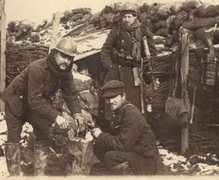 Belgian Wwi Soldiers In Trench Photo