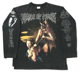 Cradle Of Filth Vintage 1997 Longsleeve Shirt Xl 1990s Black Metal