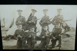 Ww1 Canadian Cef Souvenir Paper Soldiers With Rifles Postcard