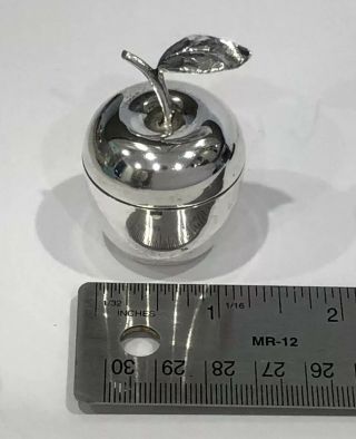 RARE Vintage Tiffany & Co.  Sterling Silver Apple Pill Box Case Collectible 7