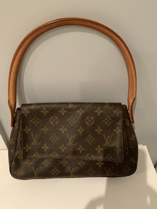 Auth Louis Vuitton Mini Looping Shoulder Bag M51147 Monogram Brown Vintage