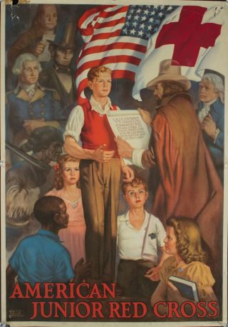 1941 American Junior Red Cross Walter Humphrey Vintage Wwii Poster