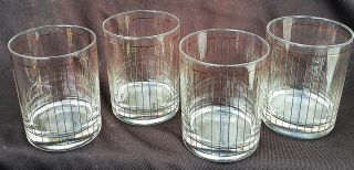 Culver Mid Century Barware Glasses Hollywood Regency W Gold Whiskey Low Ball