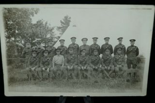 Ww1 Canadian Cef Souvenir Paper Group Photo In The Field Postcard