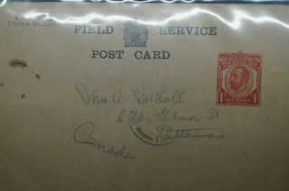 Ww1 Canadian Cef Souvenir Paper Field Service Postcard